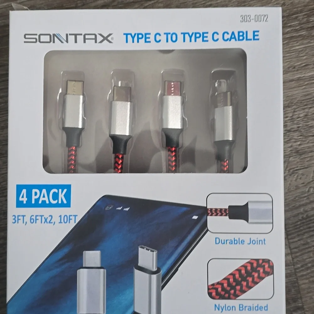 Red Type C to Type C Cable - 4 Pack